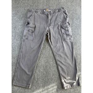 Carhartt Relaxed Fit Cargo Pants Men's Size 46x32 Gray Cotton Work Casual